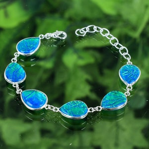 Australian Triplet Fire Opal Bracelet 925 Sterling Silver Bracelet Fire Opal Gemstone Handmade Silver Jewelry Bracelet For Gift SLGRB36
