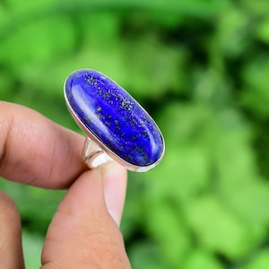 Lapis Lazuli Ring 925 Sterling Silber Ring Lapis Lazuli Echter Edelstein Boho Ring Handgemachter Schmuck Ring Geschenk Für Sie
