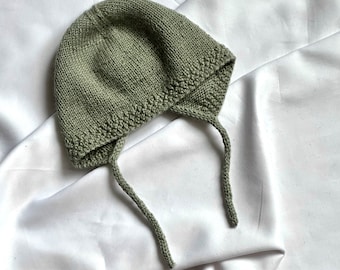 Patrón de tejido para gorro de bebé de guisante verde: Gorro de punto jersey fácil (patrón PDF en inglés)