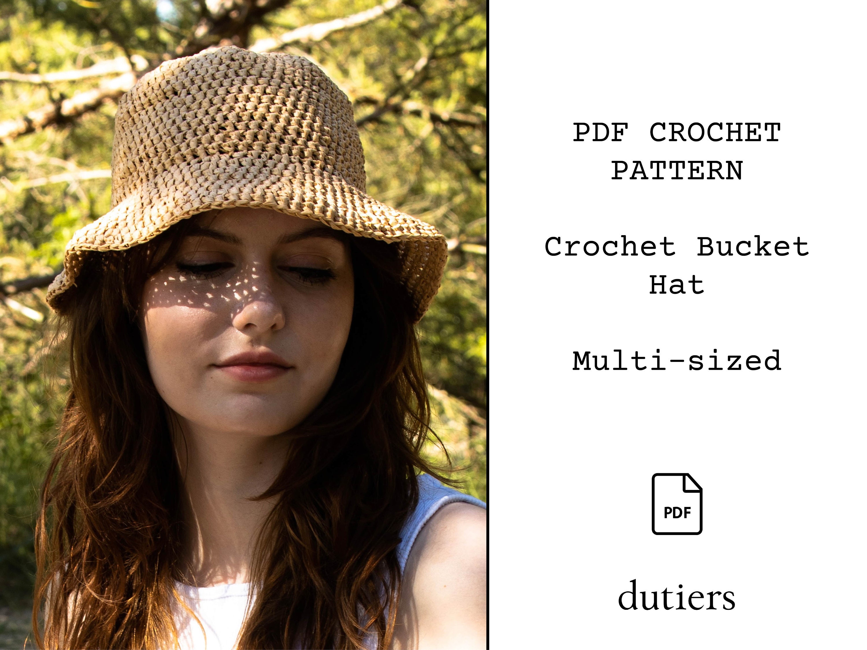 Crochet Bucket Hat Raffia Bucket Hat PATTERN Summer Straw Etsy Australia
