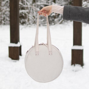 Round canvas bag clearance
