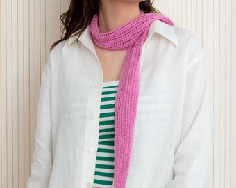 Écharpe légère empruntée | Modèle de tricot | Téléchargement instantané PDF | Motif de petite écharpe en dentelle
