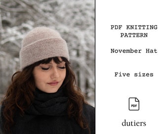 November Hat Knitting Pattern: Easy Unisex Stockinette Beanie