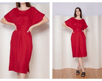 Ready to Ship | Artemis Linen Dress  | US Size 6-10 | UK 10-14 | Eur 38-42 | Int M-XL | Shift dress | Free Shipping | Sheath dress | Minimal