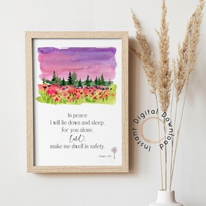 Bible Verset Art Mural Imprimable Psaume Art Chrétien Imprimer Dieu Citations Affiche Motivationnel Imprimer Instantané NUMÉRIQUE TÉLÉCHARGER Home Decor