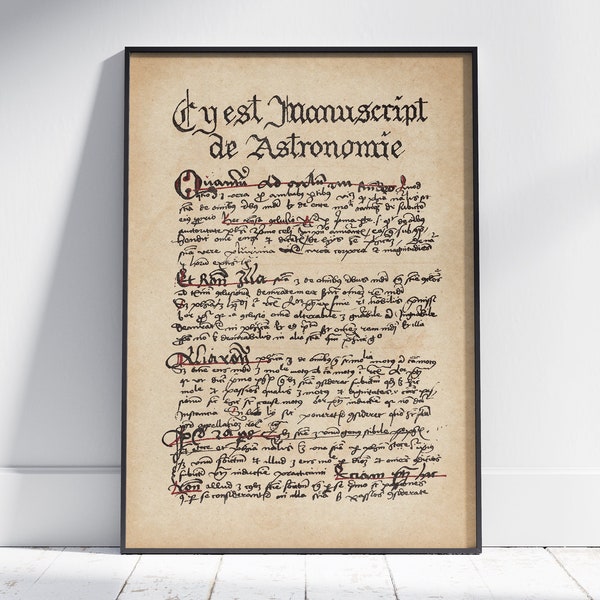 Medieval Manuscript Poster - Etsy