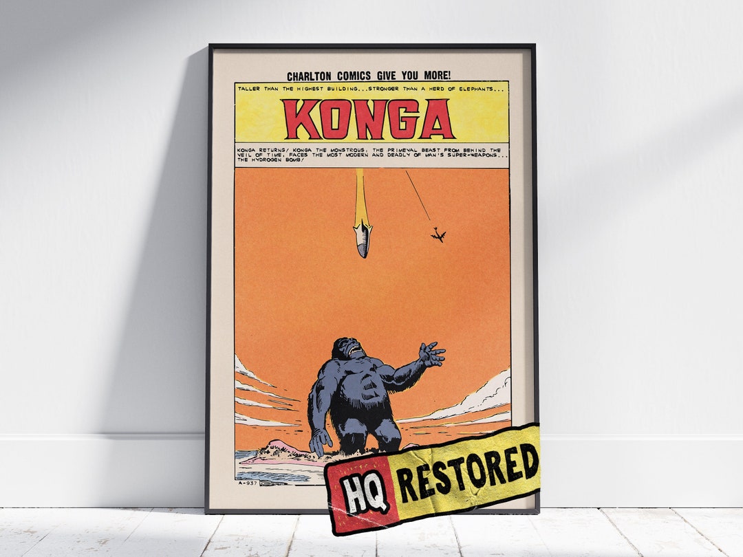 1960s Retro Comic Wall Art, Printable Vintage Illustration Poster
