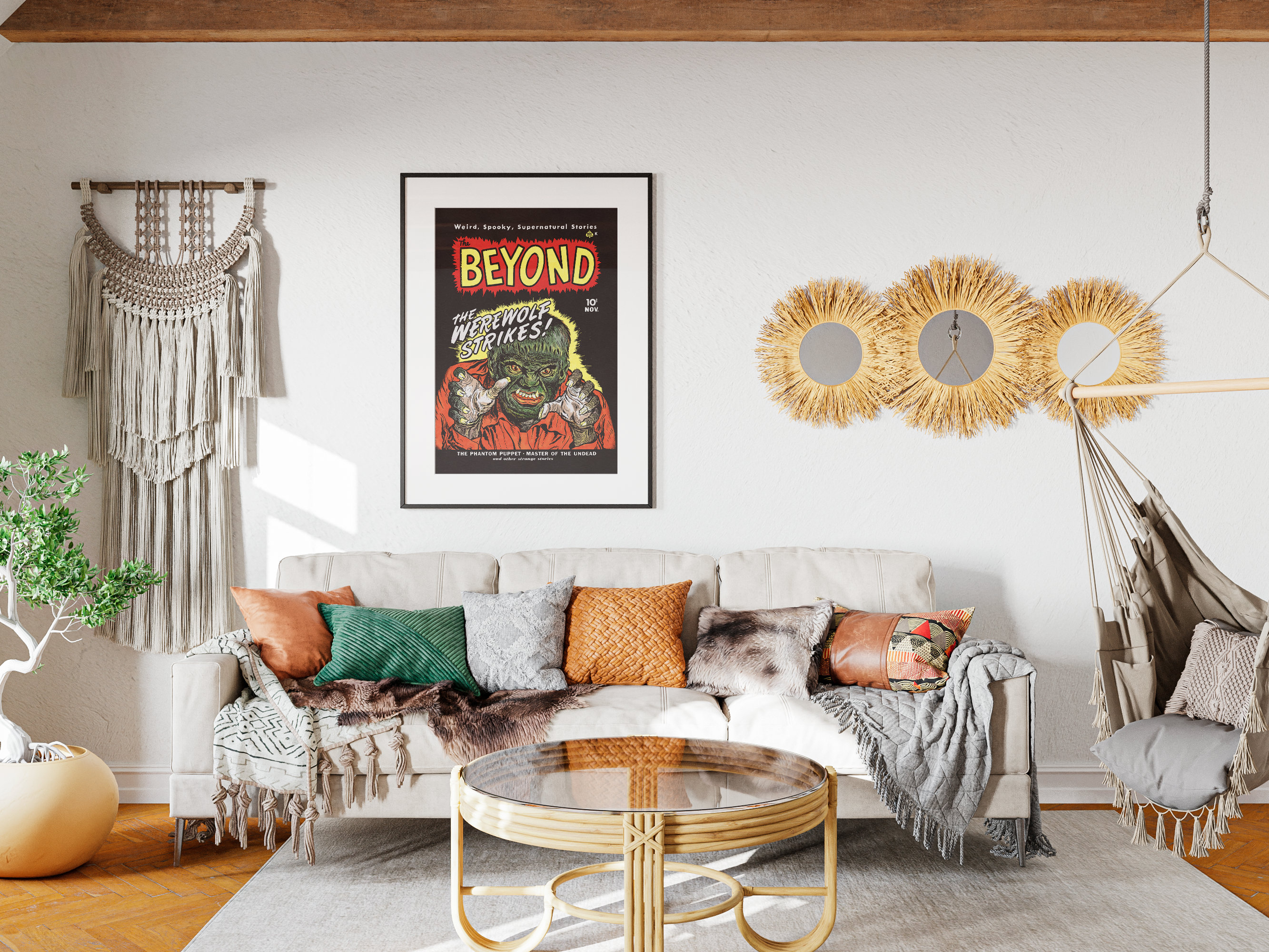 1950s Retro Horror Wall Art, Printable Vintage Comic Poster, Werewolf ...