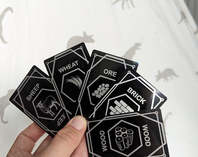 Catan Custom Cards | Metal Settlers Cards | Unique Replacement Catan ...