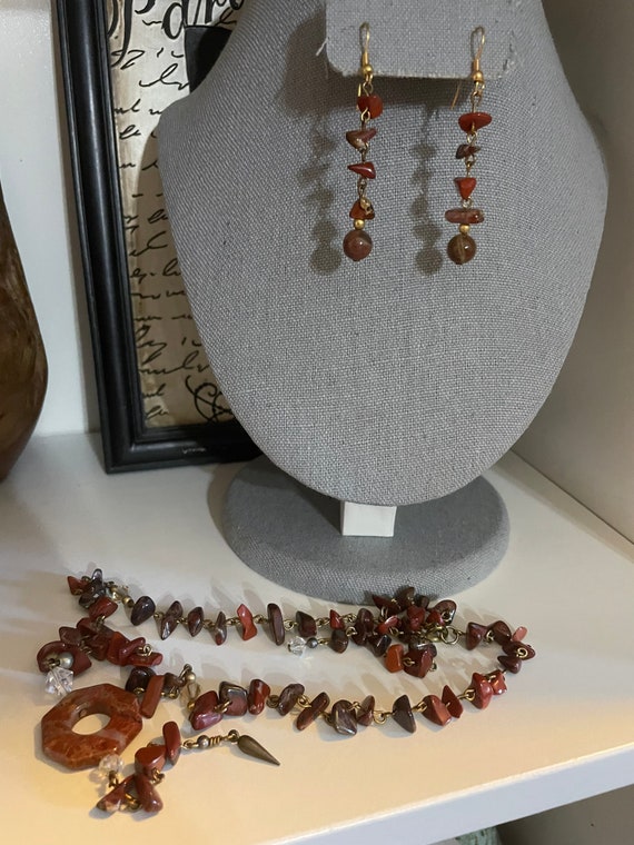 Natural Red Jasper Stone Crystals Handmade Neckla… - image 4