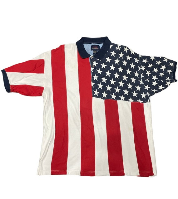 Vintage DB Classic 4rt Of July Polo Men’s Shirt 9… - image 5