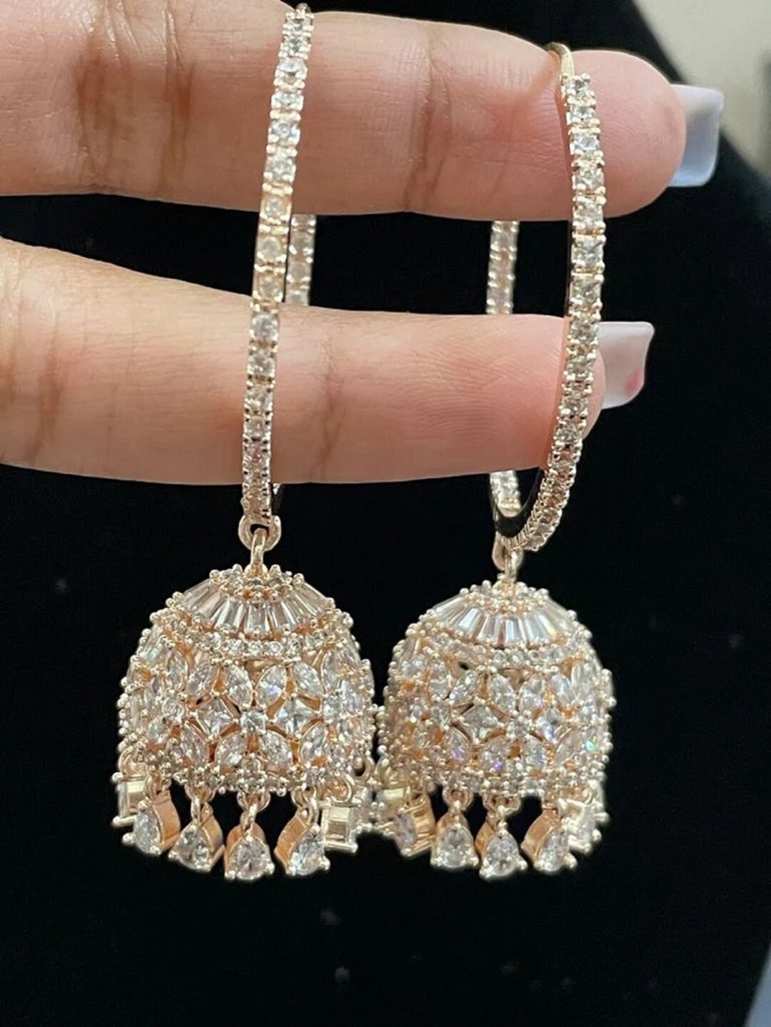 American Diamond Earrings For All Party Outfits | American diamond, Buy  earrings online, Diamond earrings