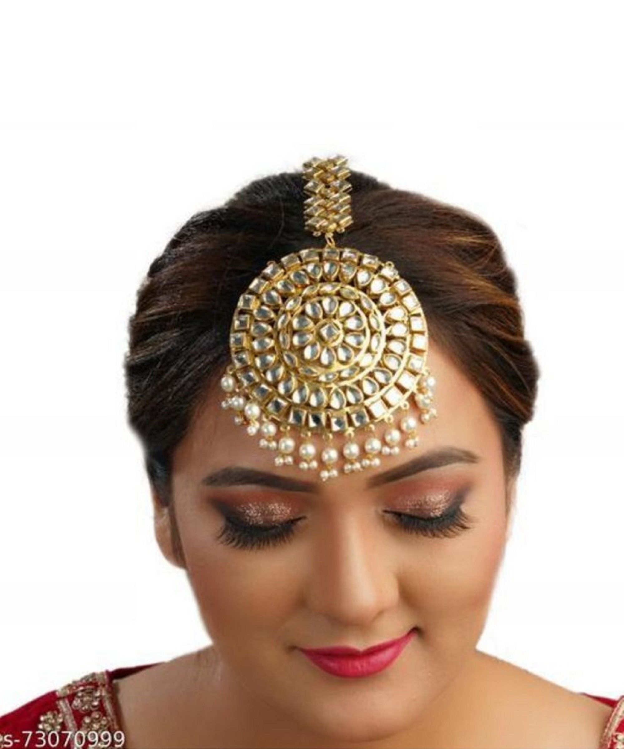 Kundan Mathapatti Along With Maang Tikka And Earrings – Jaipri