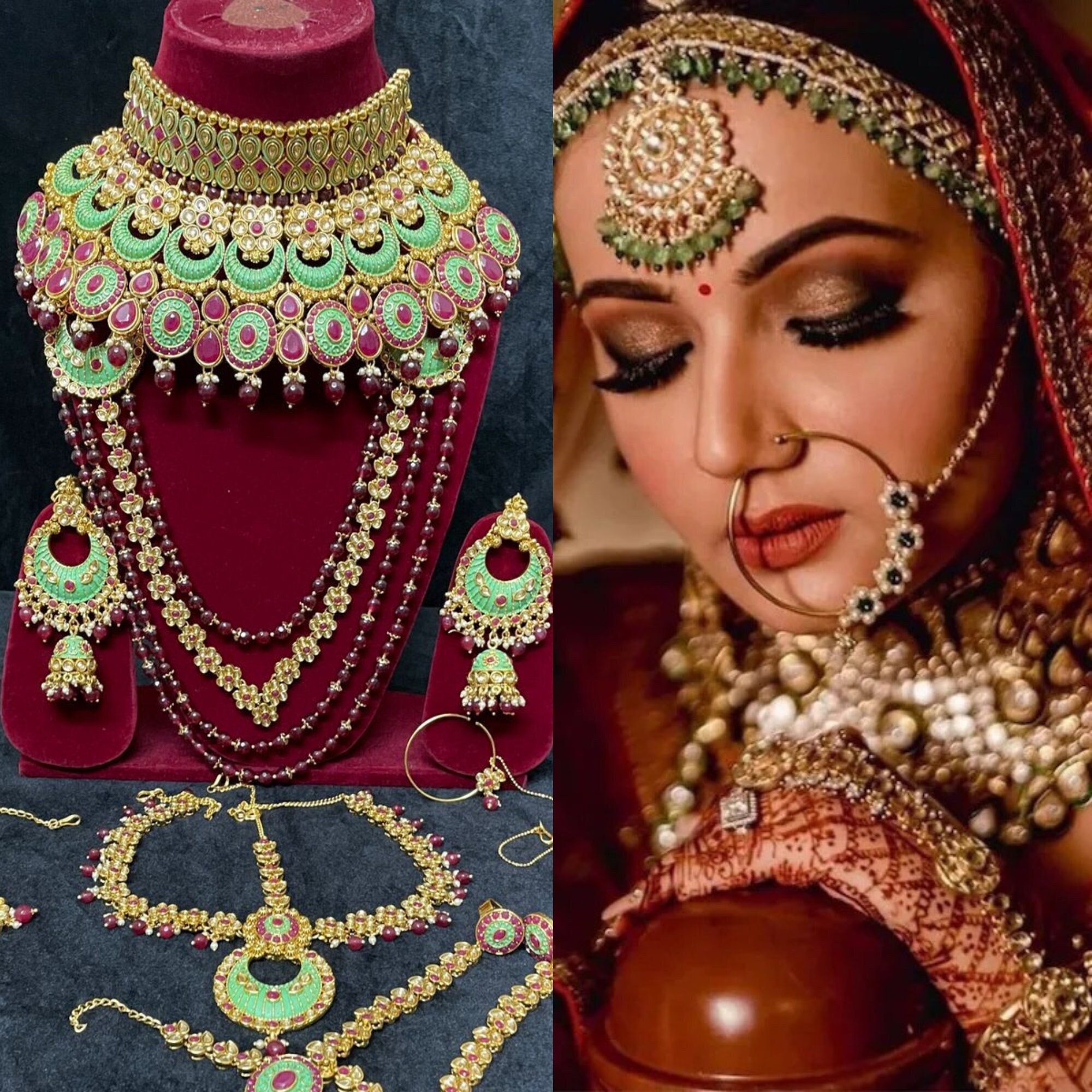 Sabyasachi Inspired Indian Bridal Jewelry Bollywood Wedding Bridal