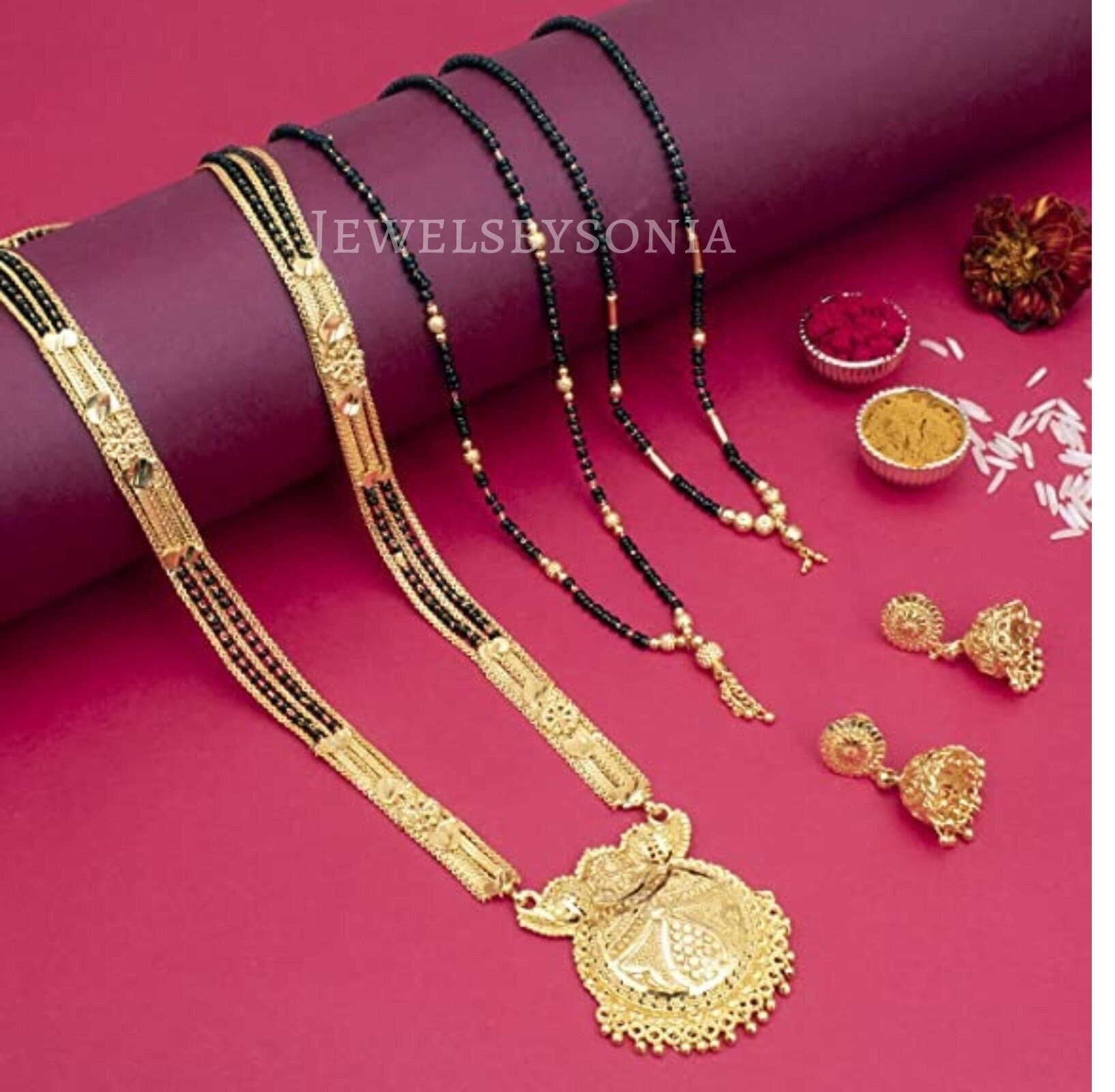 Latest gold nallapusalu shop designs with price
