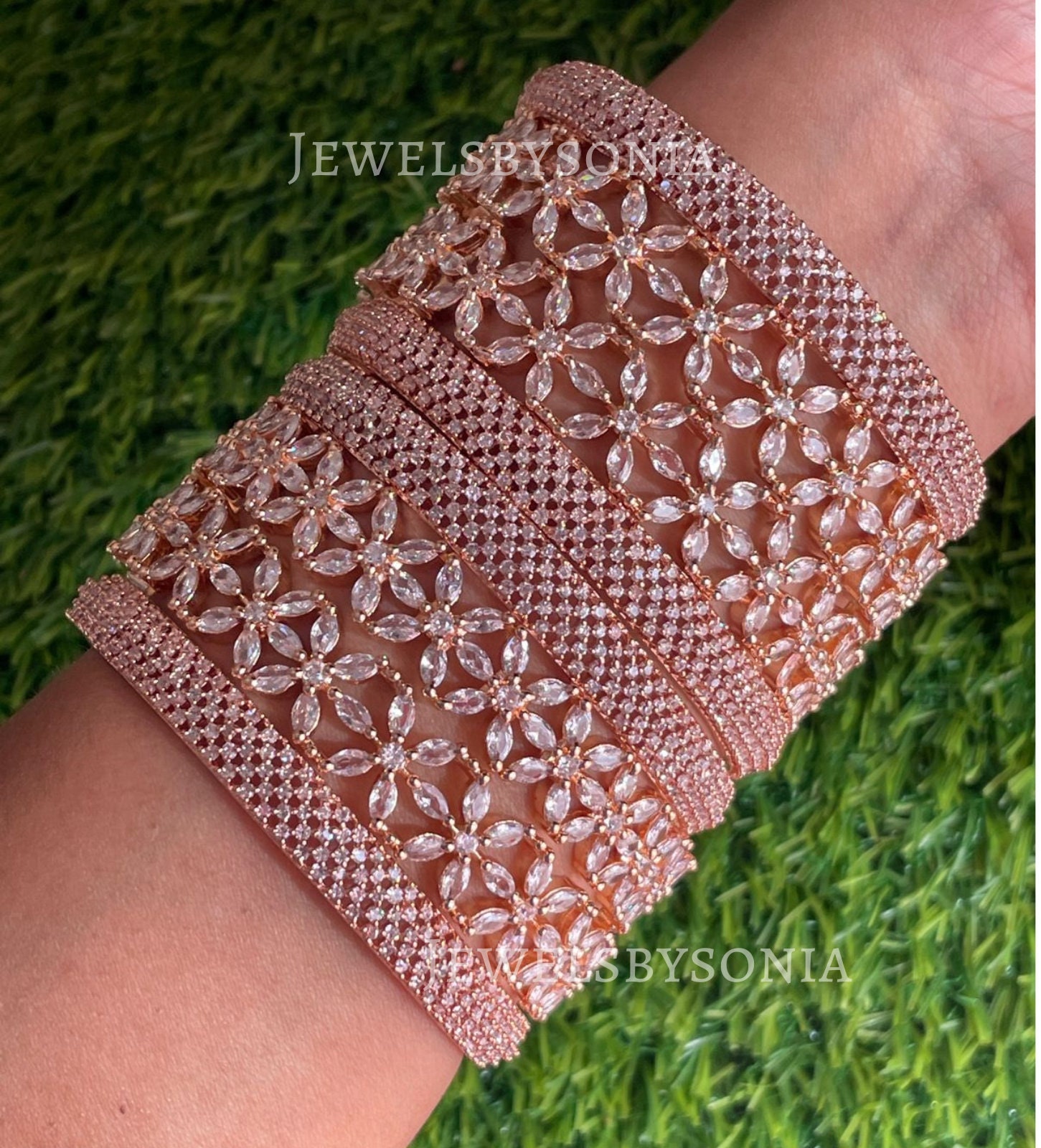 CZ Rose Gold Bangles/ Gold Ruby Bangles/ Indian Bangle Etsy