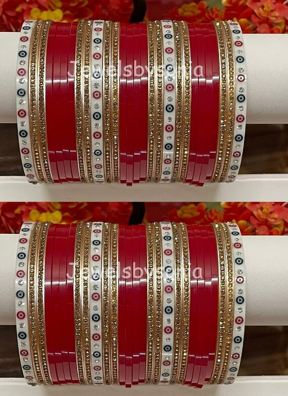 Red choora bangles deals