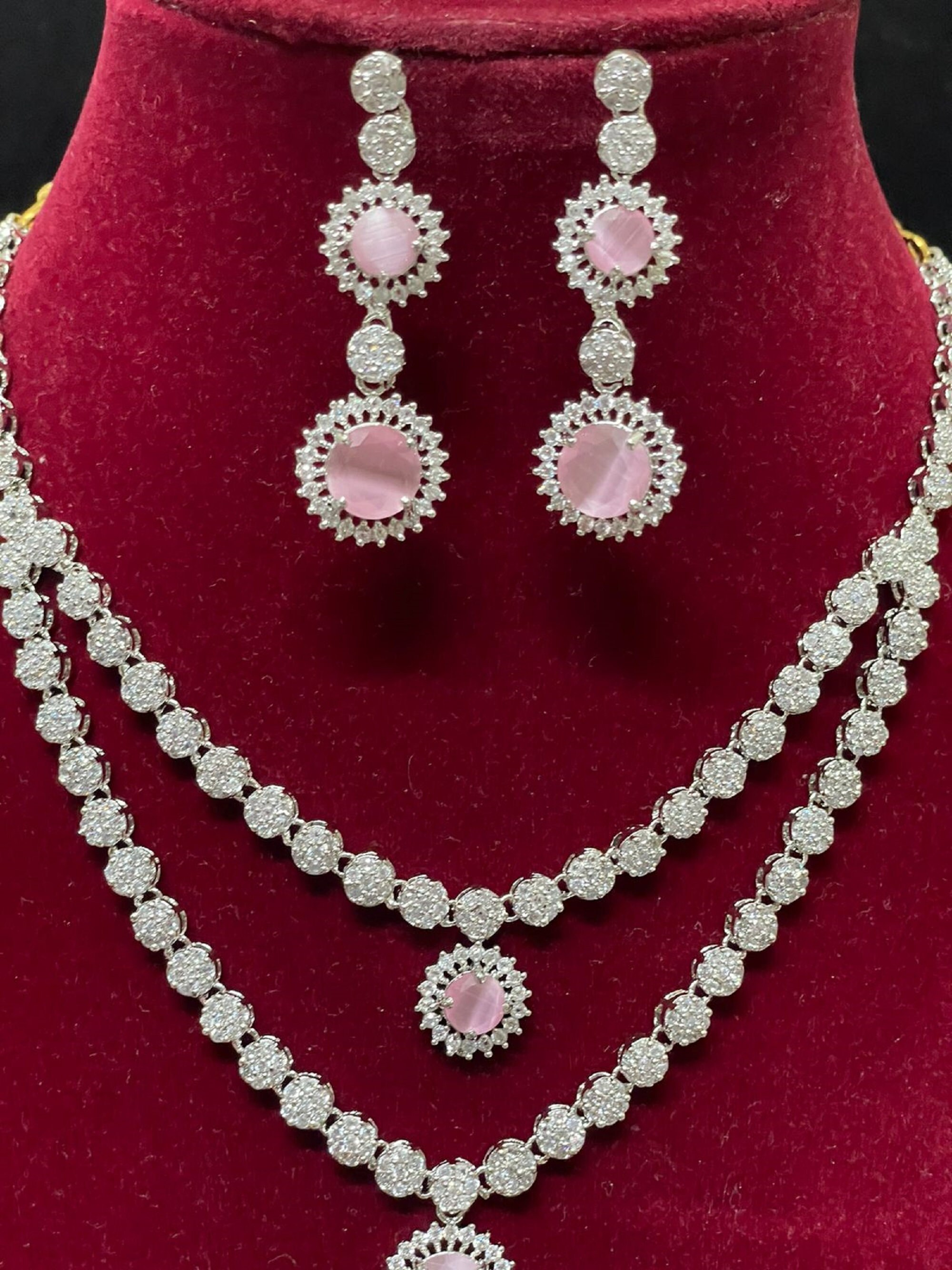 CZ Diamond Necklace / Statement Jewelry/ Statement Necklace/ Etsy