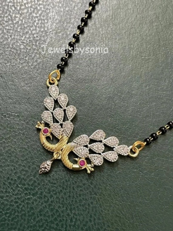 Unique Design Gold Plated Mangalsutra with Earrings