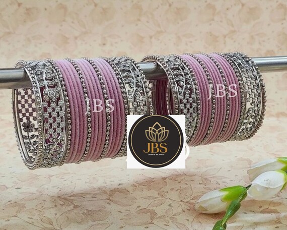 Velvet Bridal Bangles Set With AD Bangles Bridal Handmade Bangles