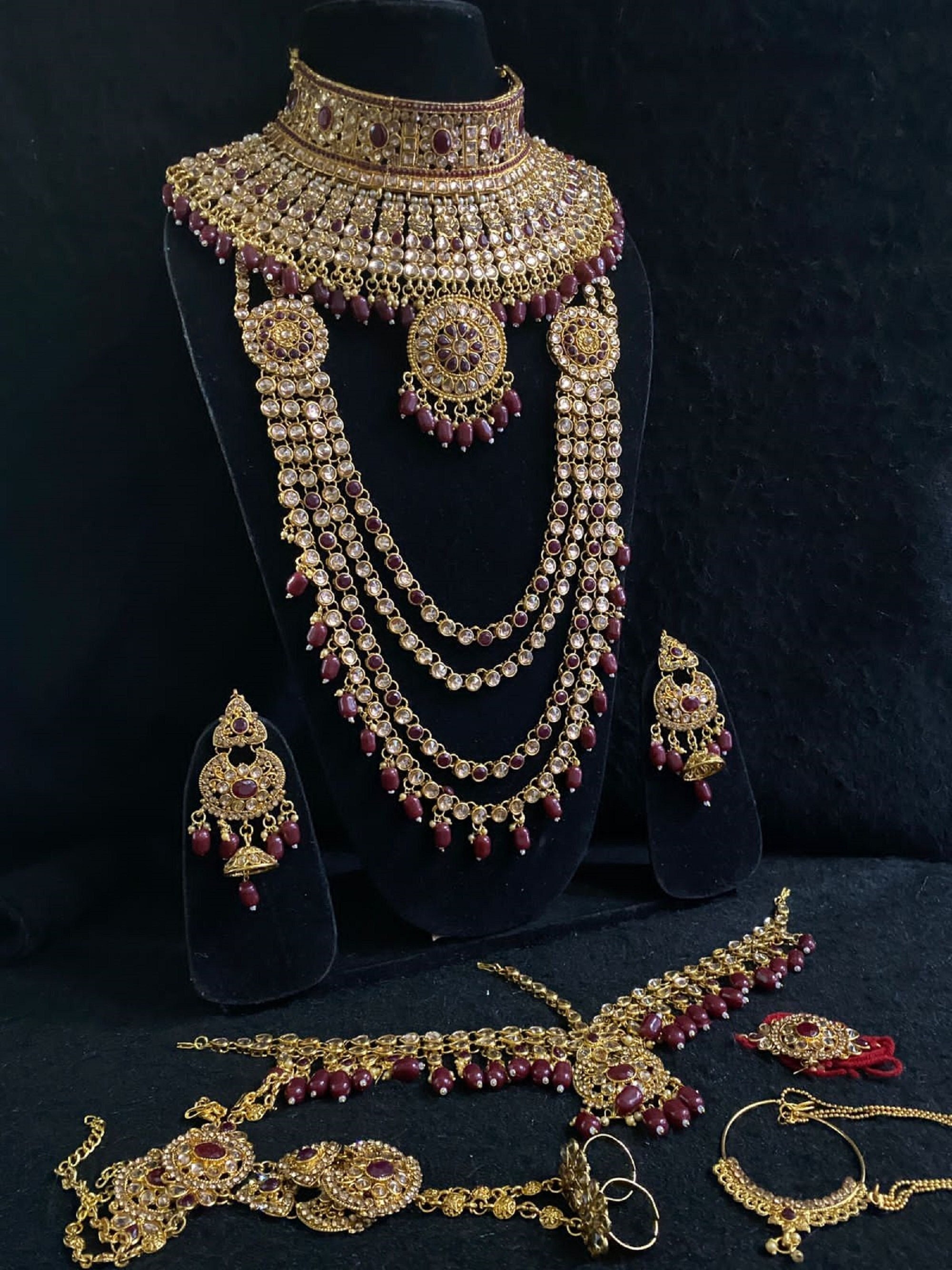 Artificial heavy bridal jewellery 2024 set with price