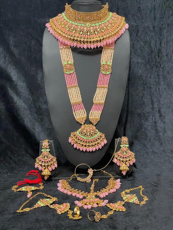 Jodha akbar necklace set gold outlet