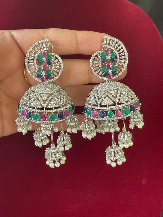 Buy Rose Gold Plated Diamond Chandelier Earrings, Indian Jewelry, Statement  Earrings, Statement Jewelry, Diamond Earrings, Indian Earrings Online in  India - Etsy
