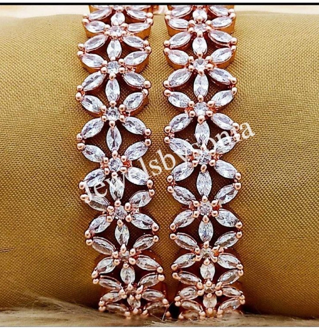 Indian Hand Jewelry Rose Gold Bangles Indian Jewelry Indian Etsy