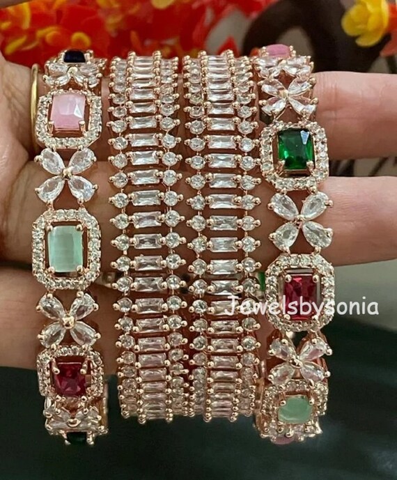 Diamond stone hotsell bangles