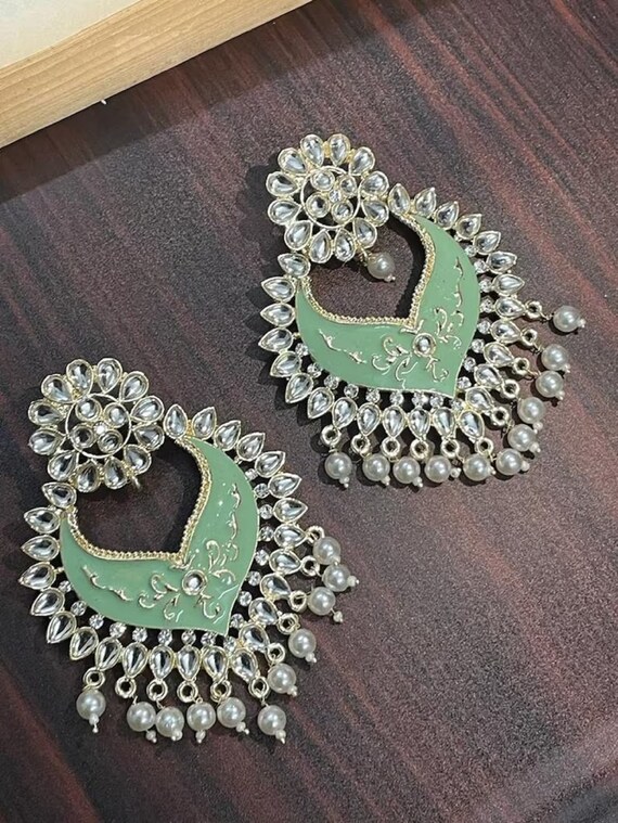 Bollywood Trendy Meenakari Kundan Multi Jhumki Earrings jhumka