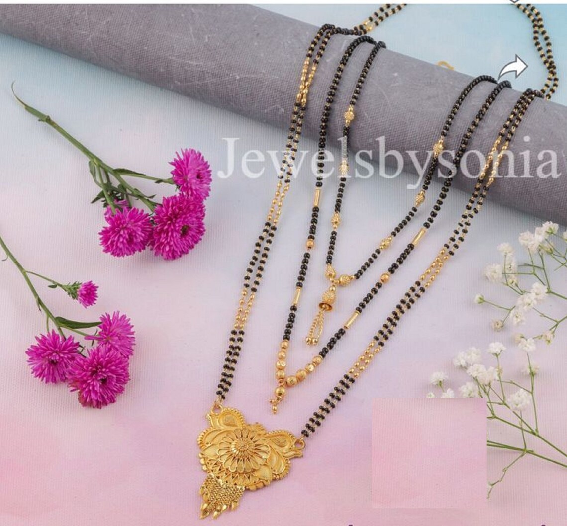 Indian Mangalsutra Gold Mangalsutra Bridal Mangalsutra Combo Etsy