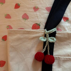 Crochet Cherry Bag Charm: Handmade Kawaii Purse Accessory