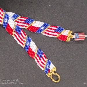 US & Texas Wavy Flag Bracelet