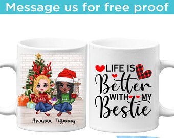 Anpassad bästa vänner kaffemugg, personlig bästa vän-present