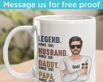 Personlig Legend Since Keramisk Mugg, Make Daddy Papa Gåva