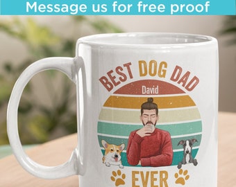 Personlig hundpappa-mugg - Hundälskare-present