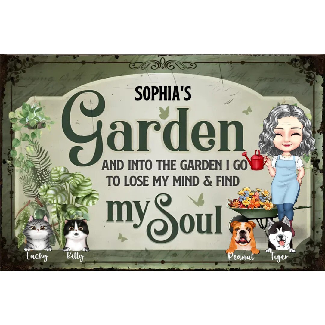 Lose My Mind Find My Soul - Personalized Shaped Wood Sign - Gift For Gardening Lovers