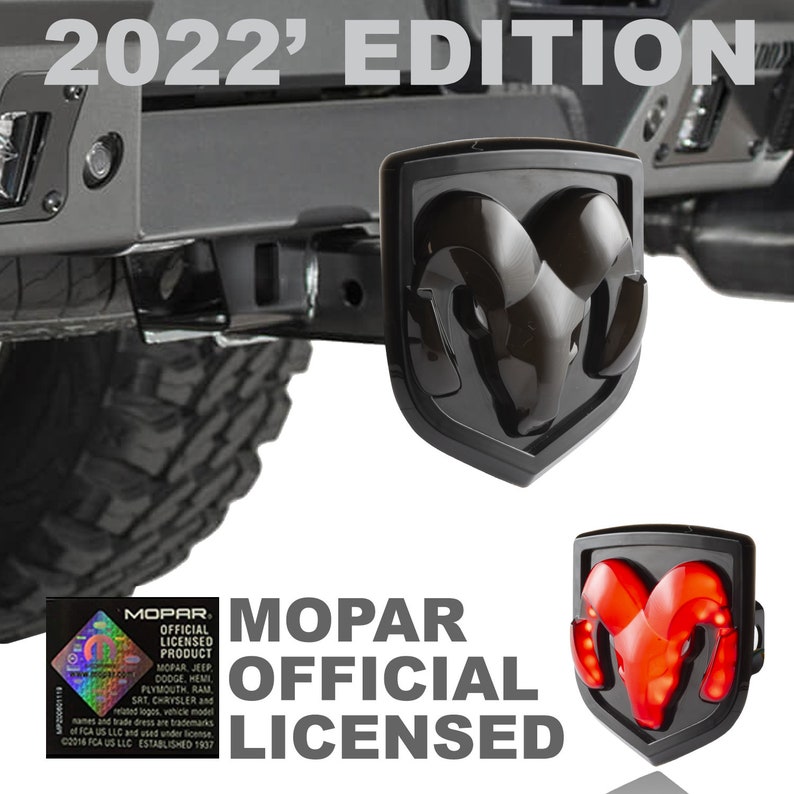 DODGE RAM Hitch Cover Licensed LED Light Trailer Towing Etsy