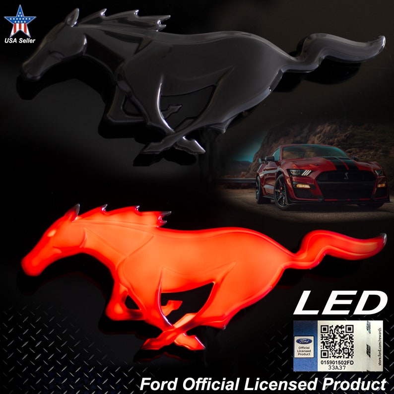 Ford Mustang Pony Emblem Officially Licensed LED Lighted 3D Etsy