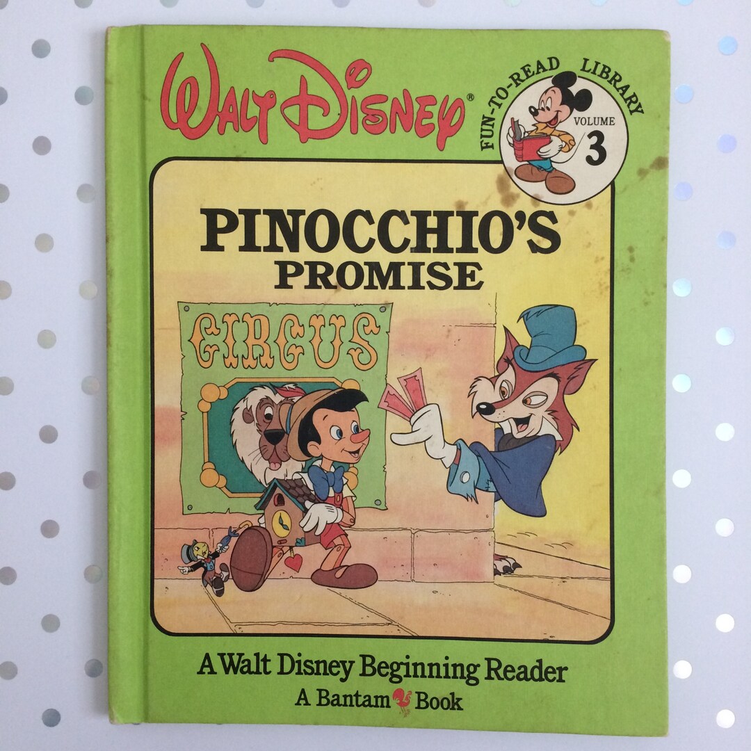 Walt　Disney　Library　Pinocchio's　Promise　Fun-to-read　1986　Etsy