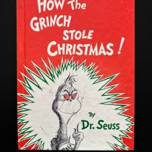 How The Grinch Stole Christmas Dr. Seuss Book Hardcover 1985 | 1957 Reprint |  11.25" L x 8.25" W