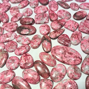 Pink Thulite Cabochon Lot, Natural Gemstone Lot, Wholesale Lot, Loose Thulite, Gemstone Thulite, Cabochon Thilite, Thulite Lot