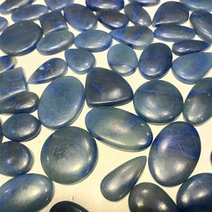 Natural Blue Quartz Lot, Gemstone Cabochon, Blue Quartz, Wholesale Blue Quartz Lot, Loose Gemstone, For Making Jewelry