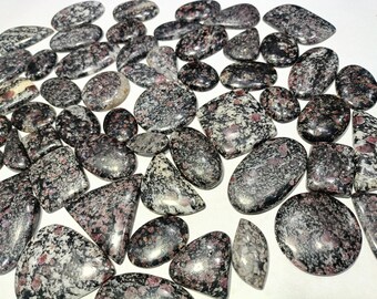Ruby Fall Jasper Gemstone Cabochon Lot, Mixed Sizes