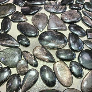 Natural Hypersthene Cabochon Lot, Loose Gemstones (30-60mm)
