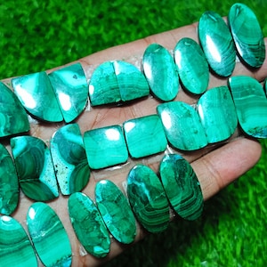 Natürliche Malachit Paar Lot, lose Edelstein Cabochons, Schmuckherstellung, Mix Size Bild 1