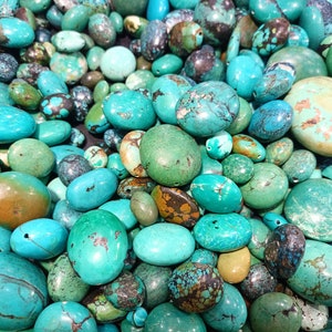 Lote de turquesa tibetana natural, mezcla de cuentas de piedras preciosas sueltas (30-60 mm)