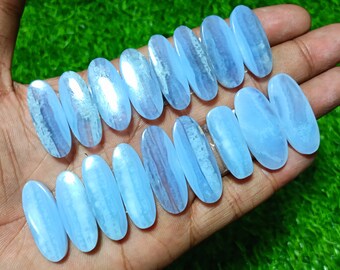 Blaues Lace Achat Cabochon Paar: AAA Qualität Edelstein