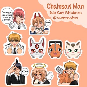 Anime Chainsaw Man Series Doodle Waterproof Stickers Diy Creative