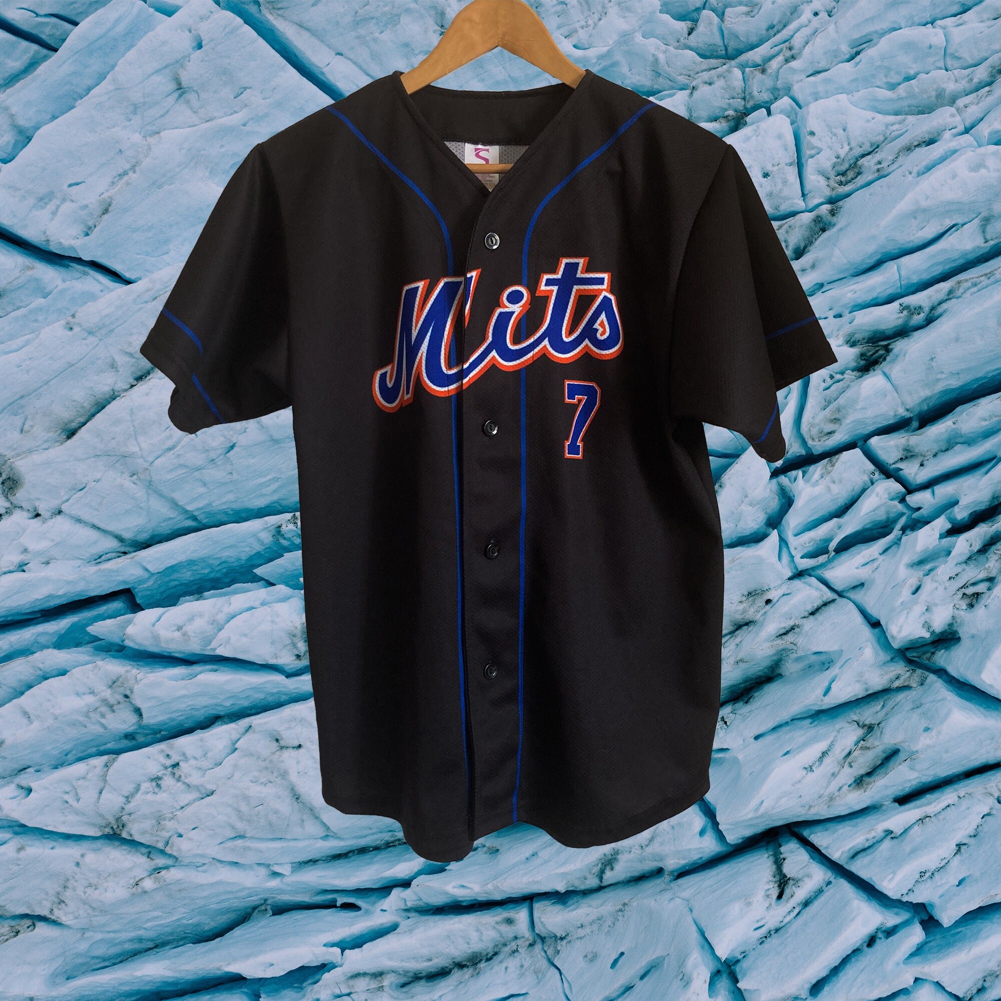 Vintage Majestic New York Mets Black Baseball Jersey Men's Size